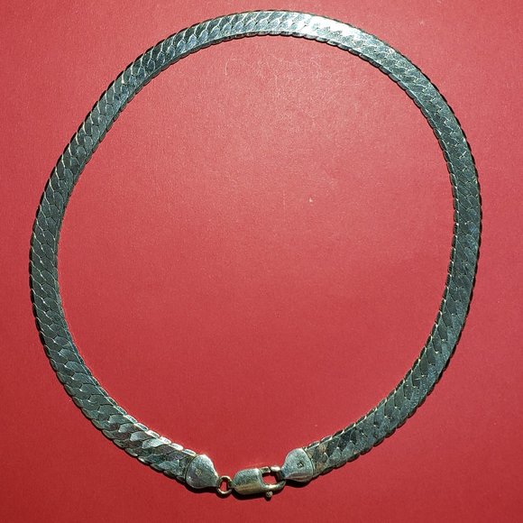 925 Sterling Silver Herringbone Necklace - Picture 1 of 3